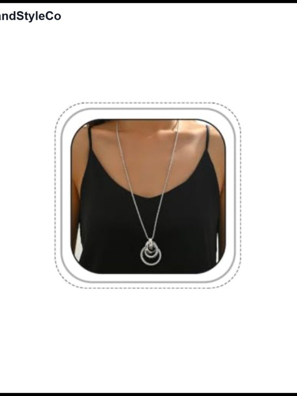 Gold Tone Interlocking Circle Pendant Necklace Adjustable Statement Layering